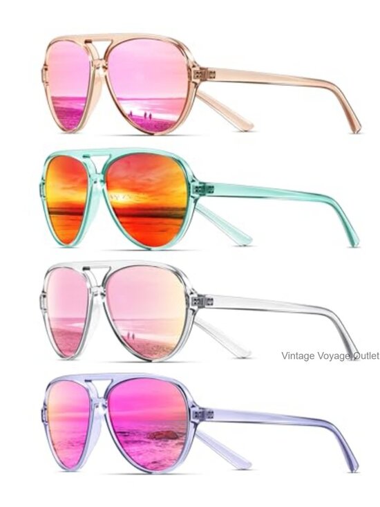 Accessories - Polarized Aviator Sunglasses for Women Sporty Flexible Tangle-Free Frame